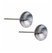Ørestikker til halvboret - anboret med 6 mm skål. Rustfri stål. 15 mm